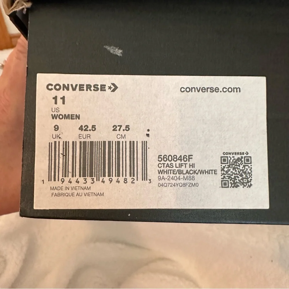 Converse Women's White Platform High-Tops - Picture 8 of 8